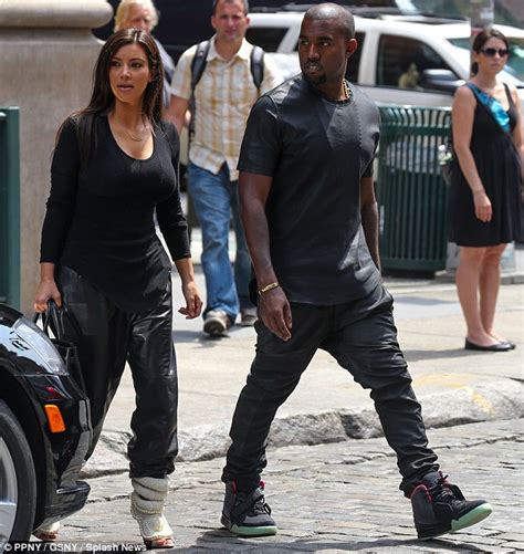 celebrity mish mash kim kardashian steps out in kanye west designed shoes