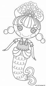 Mermaid Coloring Bubbly Pages Lalaloopsy Printable sketch template