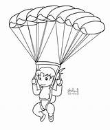 Skydiving Coloring Drawing Skydive Pages Skydiver Paratrooper Getdrawings Template sketch template