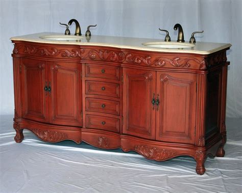 bathroom vanity double sink antique style cherry