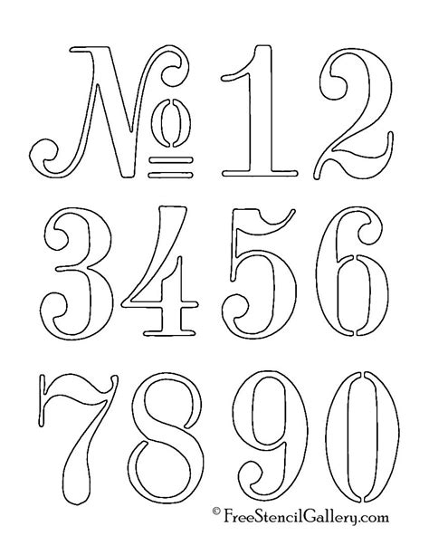 numbers      address stencils crafty number fonts  printable fancy number