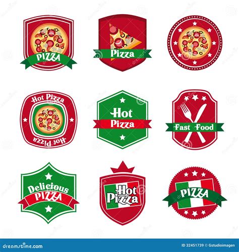 pizza label stock vector illustration  emblem frame