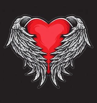 inksyndromeartwork freepik angel wings art heart  wings tattoo