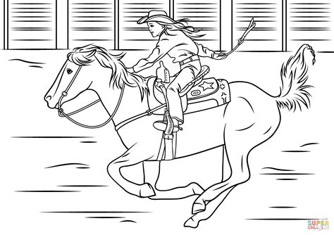 cowgirl riding horse coloring page  printable coloring pages