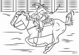 Cowgirl Barrel Caballo Montada Horses Rodeo Horseback Supercoloring Bronco Cavallo Animal sketch template