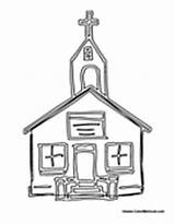 Church Buildings Coloring Catholic Churches Colormegood sketch template