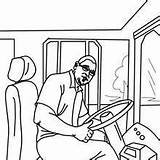 Bus Coloring Driver Pages Hellokids sketch template