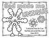 Coloring Bible Pages Christmas Snowflake Unique God Verse Sunday School Story Made Special Winter Kids Children Crafts Church Preschool Jesus sketch template