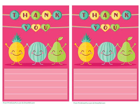 cute fruit printable   note paper  kids  printable