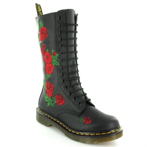 dr martens vonda womens modern classics rose  eye mid calf boots black