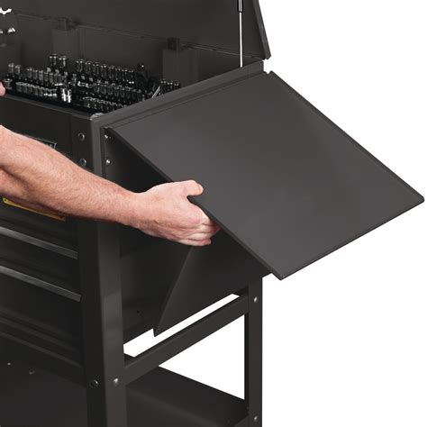folding side tray  black tool cart