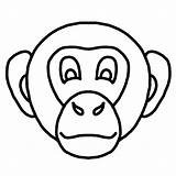 Monkey Face Drawing Coloring Animal Faces Pages Cartoon Clipart Drawings Chimpanzee Minnie Mouse Pig Simple Draw Clip Animals Wild Angry sketch template
