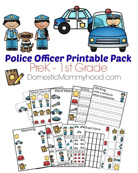 community helpers week theme pre  printable police officer