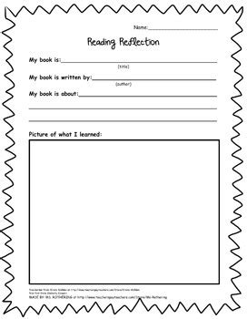 reading reflection handout   sassy scientist  middle school