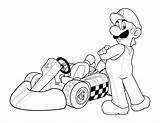 Mario Coloring Pages Super Bros Brothers Printable Color Fun Car sketch template