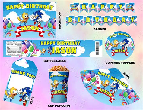 sonic party kit printable sonic party sonic birthday sonic etsy
