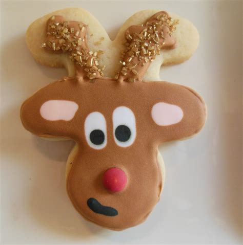 Rudolph And Clarice Royal Icing Sugar Cookie Using Upside