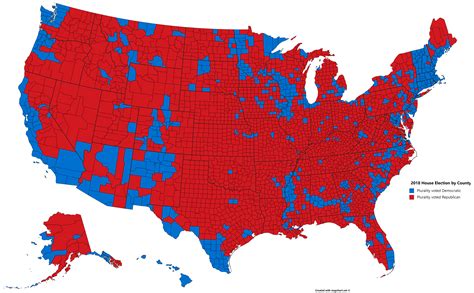 2018 House Election Results By County Improved R Mapporn