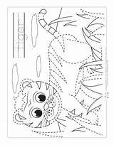 Tracing Animals Jungle Worksheets Safari Tiger Coloring Kids Animal Activities Itsybitsyfun Pages Preschool Zoo Drawing Kindergarten Printables Read Choose Board sketch template