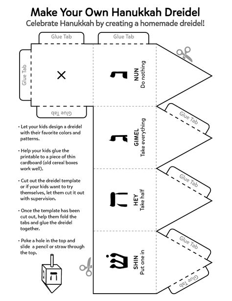dreidel instructions printable