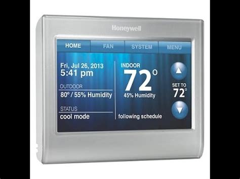 honeywell  touch screen programmable thermostat youtube