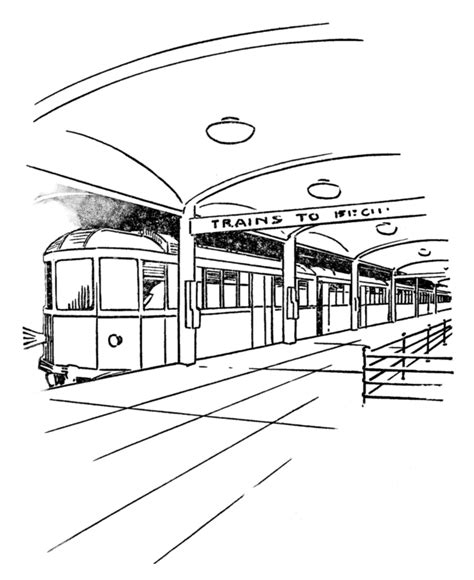 train  railroad coloring pages nyc subway train coloring bluebonkers