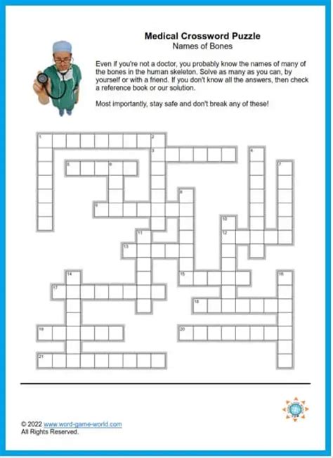 medical crossword puzzles   fun challenge