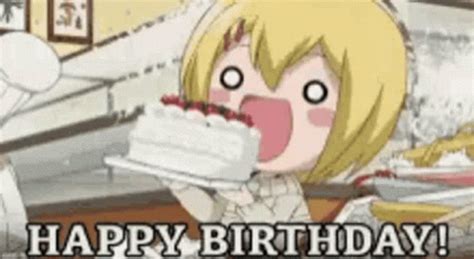 happy birthday anime gif happy birthday anime birthday cake