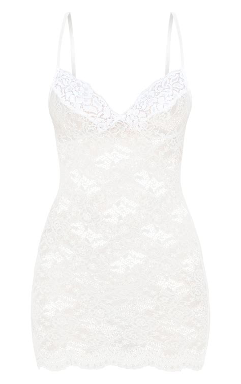 white lingerie lace slip dress prettylittlething aus