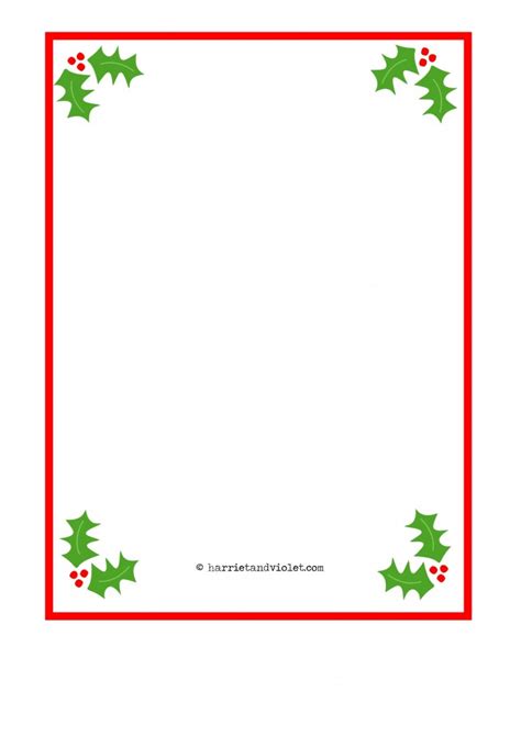 christmas border paper  plain holly santa hat fairy  snowman