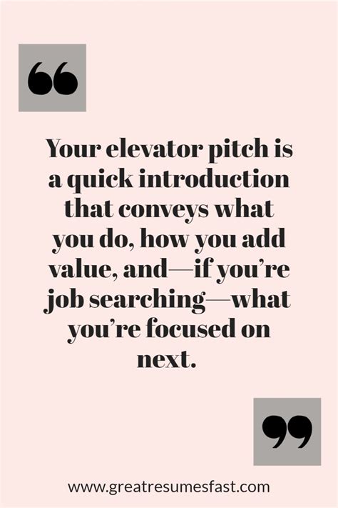 write  elevator pitch  job seekers   job seeker