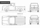 Ford F100 1956 Cad Block Truck Pickup Autocad Drawings Drawing Visit Blocks Trucks Car Dwg Ranger sketch template