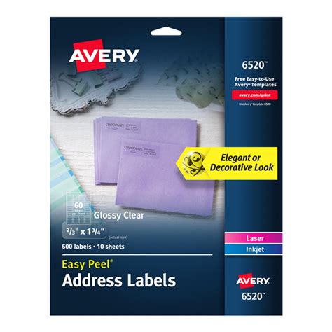avery glossy clear mailing labels paper meijer grocery pharmacy