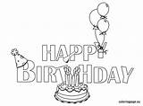 Birthday Coloring Happy Pages Banner sketch template