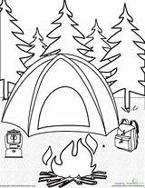 Coloring Camping Pages Summer sketch template