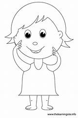 Body Parts Coloring Outline Pages Face Kids Part Worksheets Clipart Shoulders Flashcard Pointing Kid Eyes Comments Library Clip Line Template sketch template