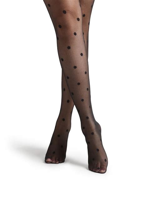 Black Polka Dot Pattern Sheer Mesh Pantyhose Stockings Women S Style