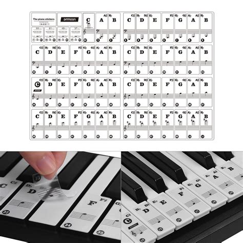 ammoon piano keyboard stickers      key keyboards