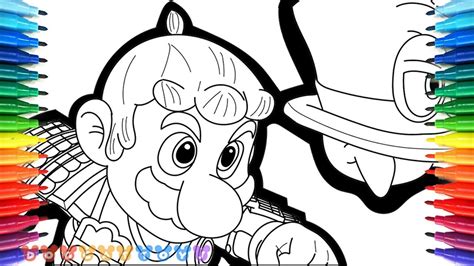 draw super mario odyssey mario cappy  drawing coloring