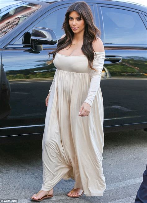 Pregnant Kim Kardashian Busting Out In A Very Revealing