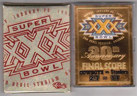 Sold Price 23kt Gold 1996 Bleachers Super Bowl Xxx Card In Box W