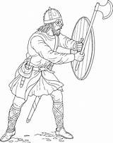 Viking Coloring Pages Vikings Drawing Ax Shield Knight Printable Knights Color Print Warrior History sketch template