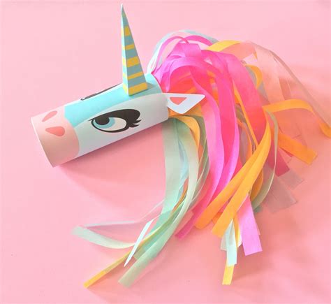 unicorn head toilet tube craft printable     paper roll