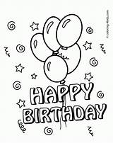 Coloring Birthday Happy Pages Kids Print sketch template