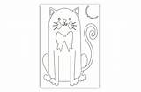 Cat Coloring Bow Tie Happy Pages sketch template