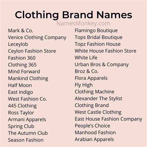 clothing brand names  clothing brand  ideas