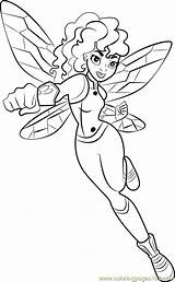 Coloring Bumblebee Girls Super Dc Hero Pages Coloringpages101 Kids sketch template
