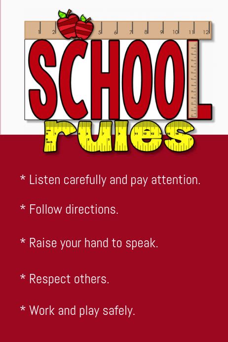 school rules template postermywall