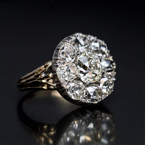antique  ct   cut diamond engagement ring antique jewelry vintage rings faberge