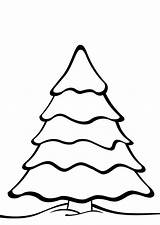 Tree Christmas Coloring Outline Drawing Easy Pages Clipart Transparent Large sketch template